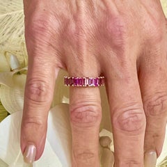 Natural Multi-Shade Sapphire Ring 14k Rose Gold 4.20 TCW Certified