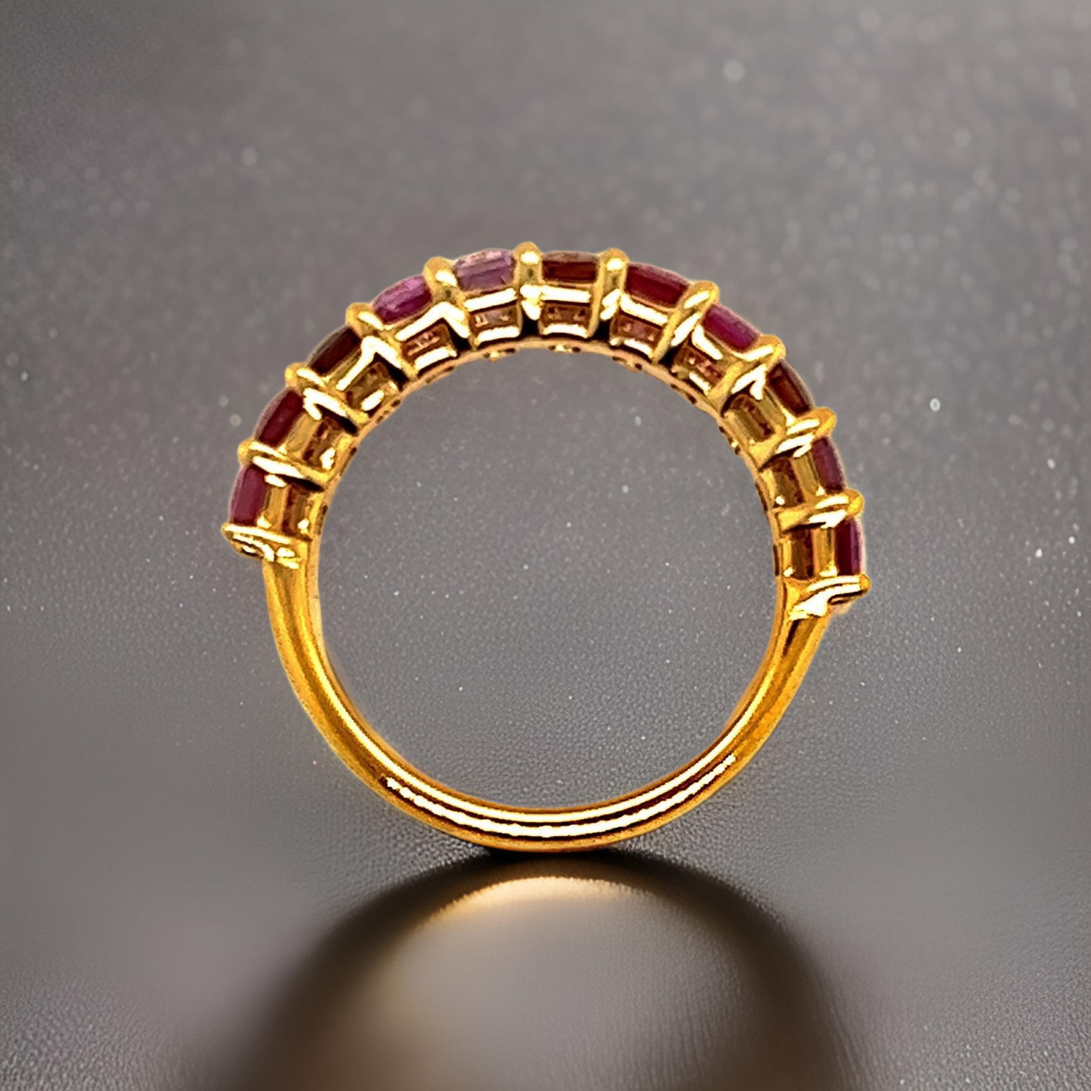Natural Multi-Shade Sapphire Ring 14k Rose Gold 4.20 TCW Certified For Sale 3