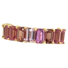 Natural Multi-Shade Sapphire Ring 14k Rose Gold 4.20 TCW Certified
