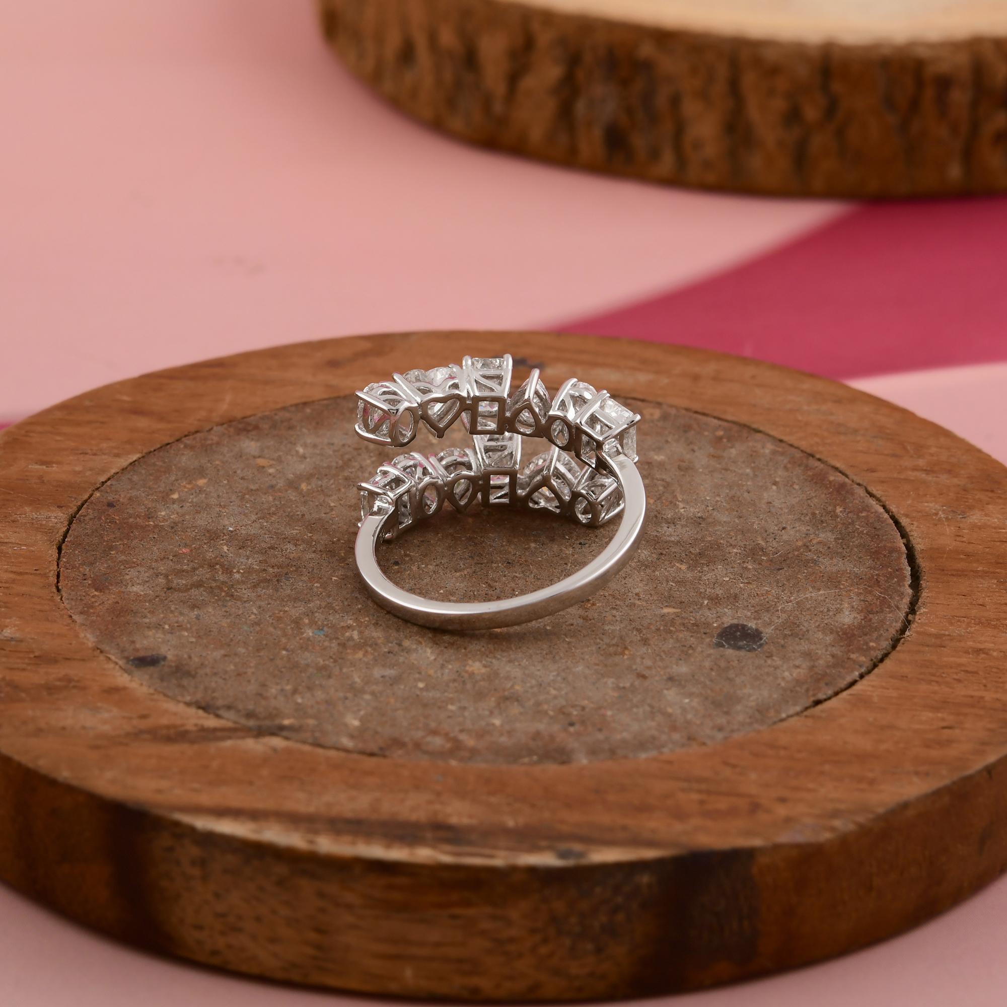 For Sale:  Natural Multi-Shaped 2.45 Carat Diamond Engagement Band Ring 18 Karat White Gold 8