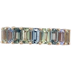 Anillo Zafiro Multicolor Natural 14k Y Oro 5.28 TCW Certificado