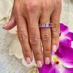 Natural Multicolored Sapphire Ring Size 6.5 14k W Gold 5.28 TCW Certified