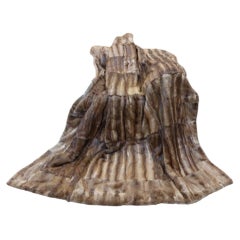 Real Natural King Size Fur Blanket In Mink