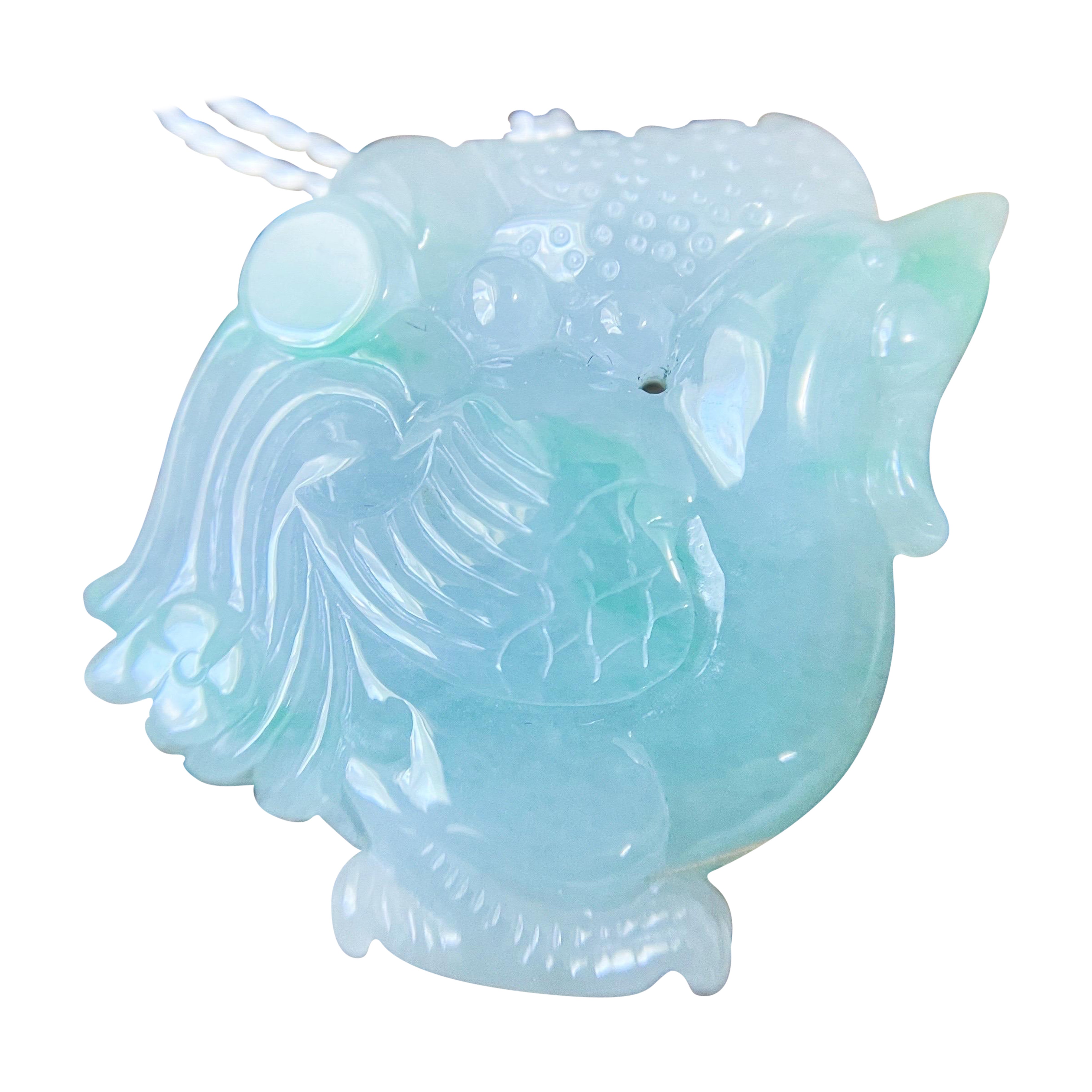 Natural Myanmar Apple Green Rooster Jadeite Loose Stone For Sale