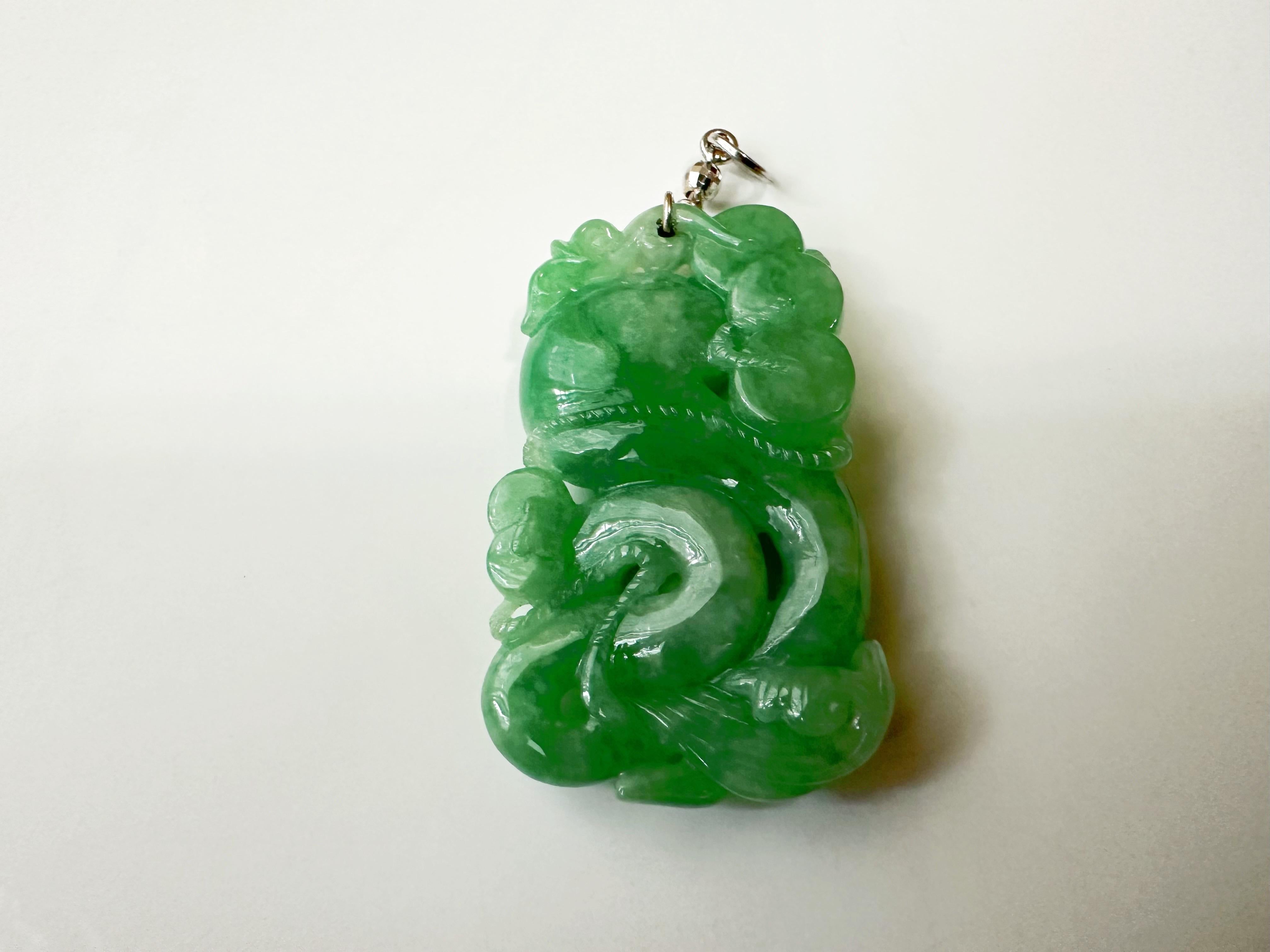 apple green jade necklace