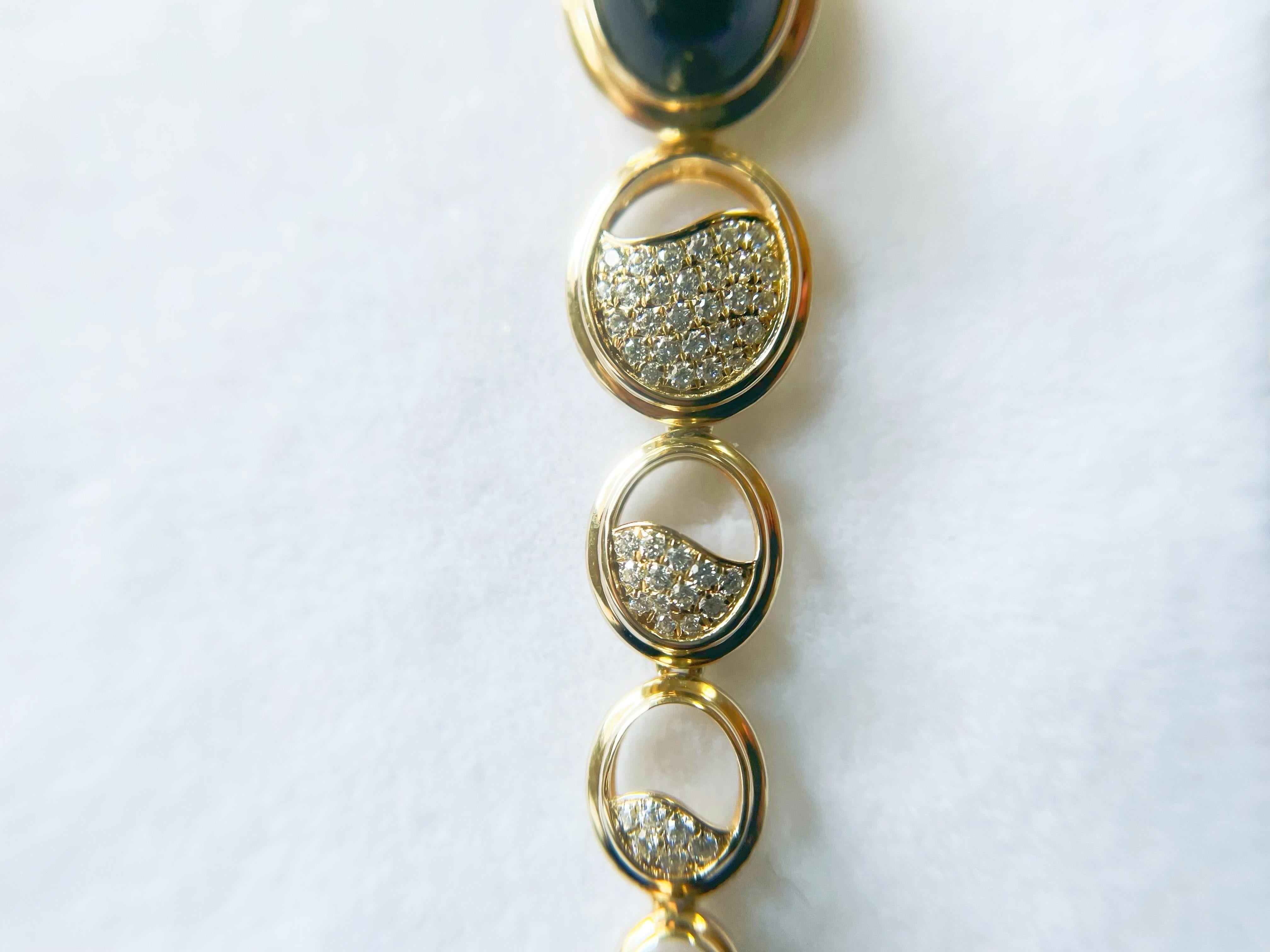 Natural Myanmar Black Jadeite Earrings in 14K/18K Gold and Moissanites For Sale 3