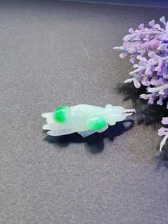 Natural Myanmar Buddha Hand Vivid Green Jade Pendant in 18K Gold and Diamond