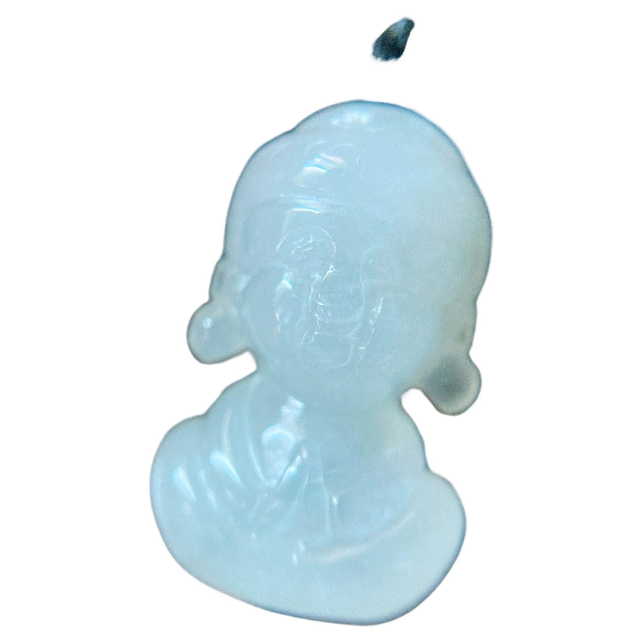 Natural Myanmar Buddha Icy Jadeite Jade Pendant