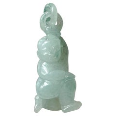 Natural Myanmar Fortune Child Jade Loose Stone, Pendant