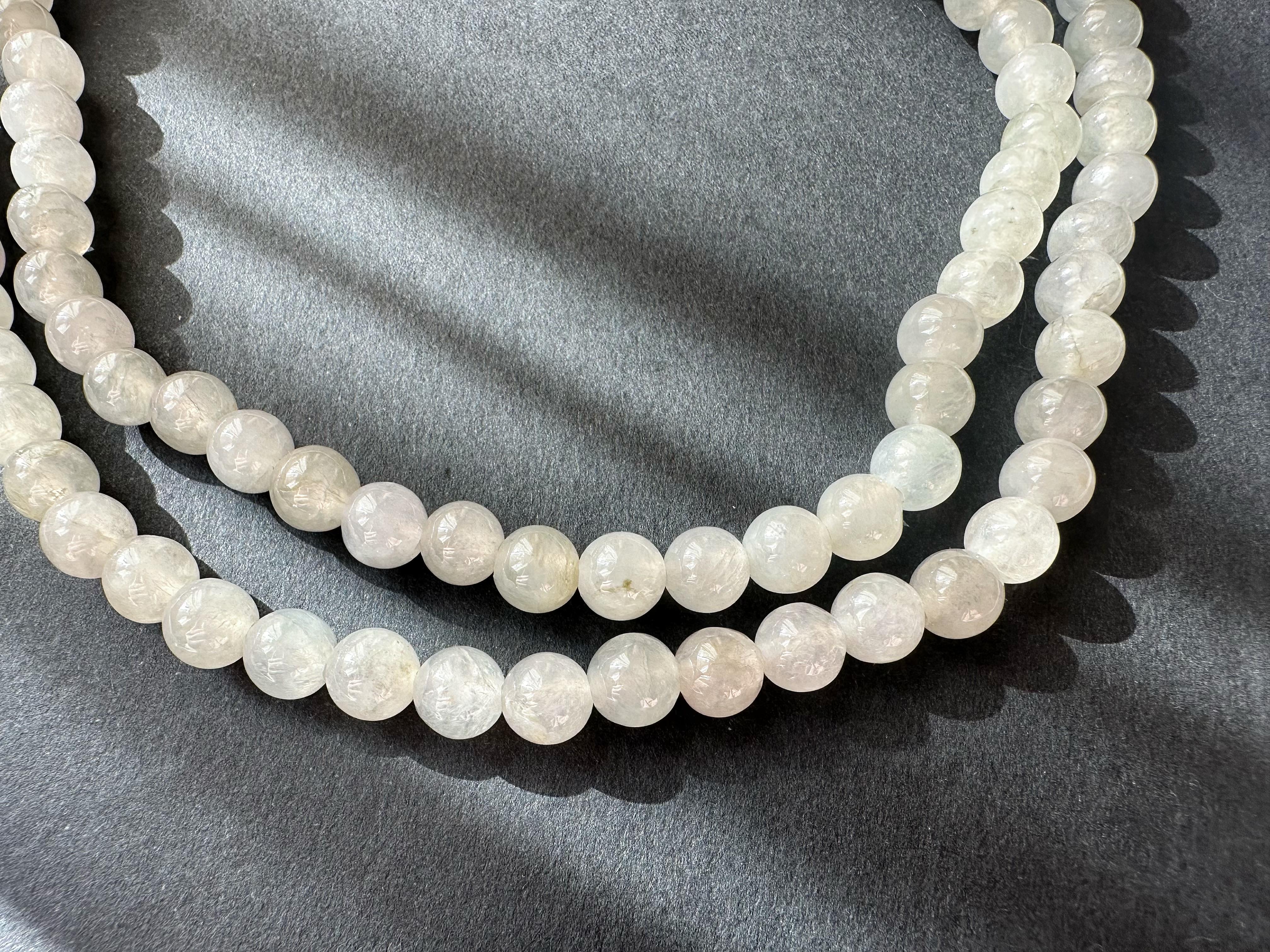 Collar largo de cuentas de jade natural tipo hielo de Myanmar, 108 cuentas en Nuevo estado para la venta en Kowloon, HK