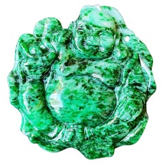 Natural Myanmar Intense Green Happy Buddha Jade, Pendant Jewelry Making