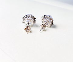 Pendientes de Jade Icy Lavanda Natural de Myanmar en Oro de 18 K y Diamantes