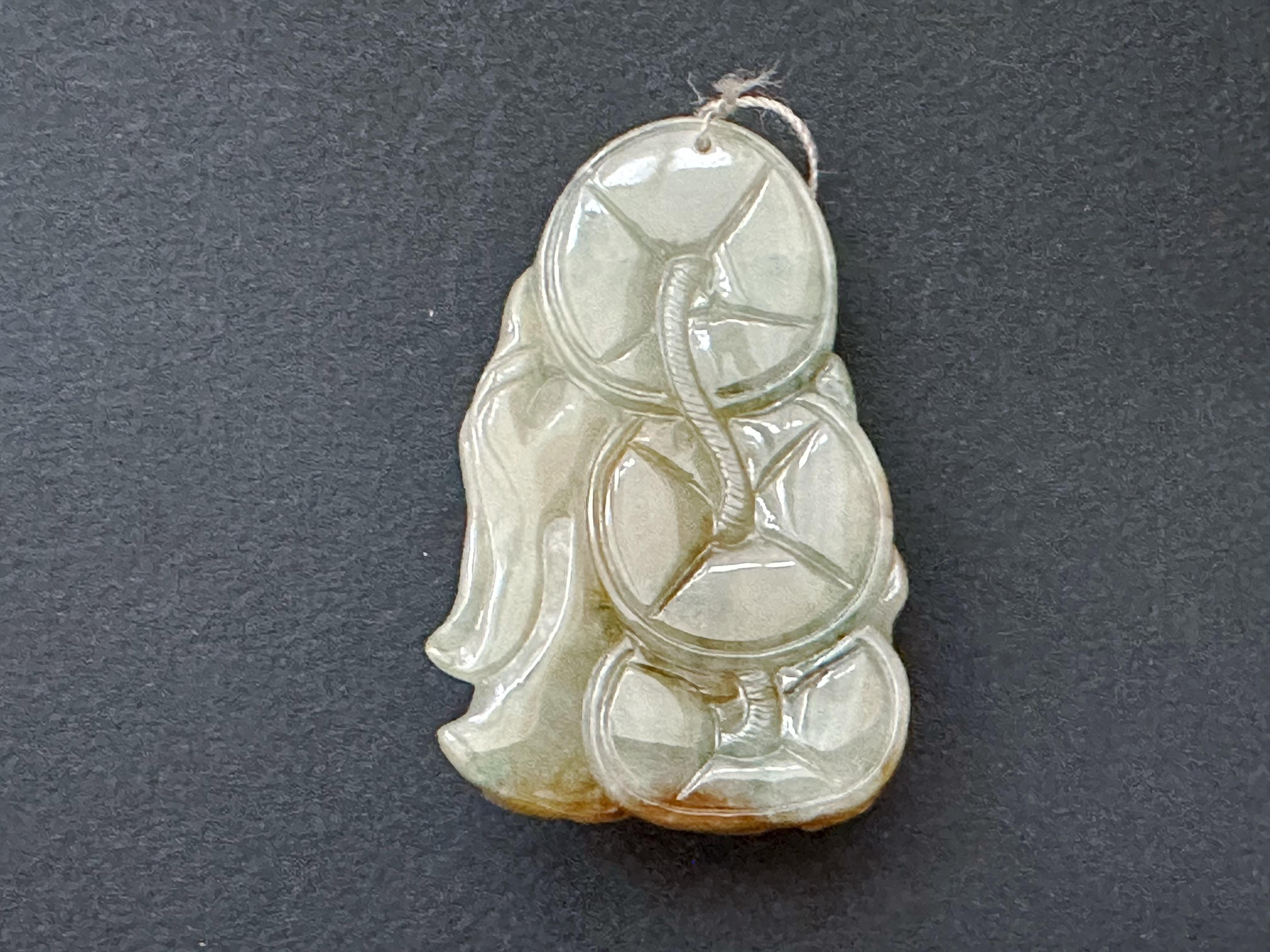Natural Myanmar Liu Haichan Icy Type Tricolor Green Yellow Red Jade Pendant In New Condition For Sale In Kowloon, HK