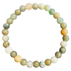 Natural Myanmar Multicolor Jade Beads Bracelet