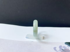 Natural Myanmar Pale Green Jadeite Ring Band  19.2mm Minimalist Jade Jewelry