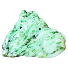 Natural Myanmar PiXiu Green Jade Loose Stone Pendant - Luck and prosperity