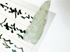 Natural Myanmar Top Icy Texture Jade Pendant, Translucent Jade Guan Yin