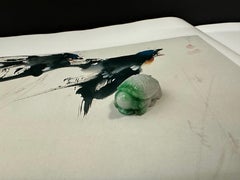 Natural Myanmar Tortoise Loose Vivid Green Jadeite Jade, Symbol of Longevity