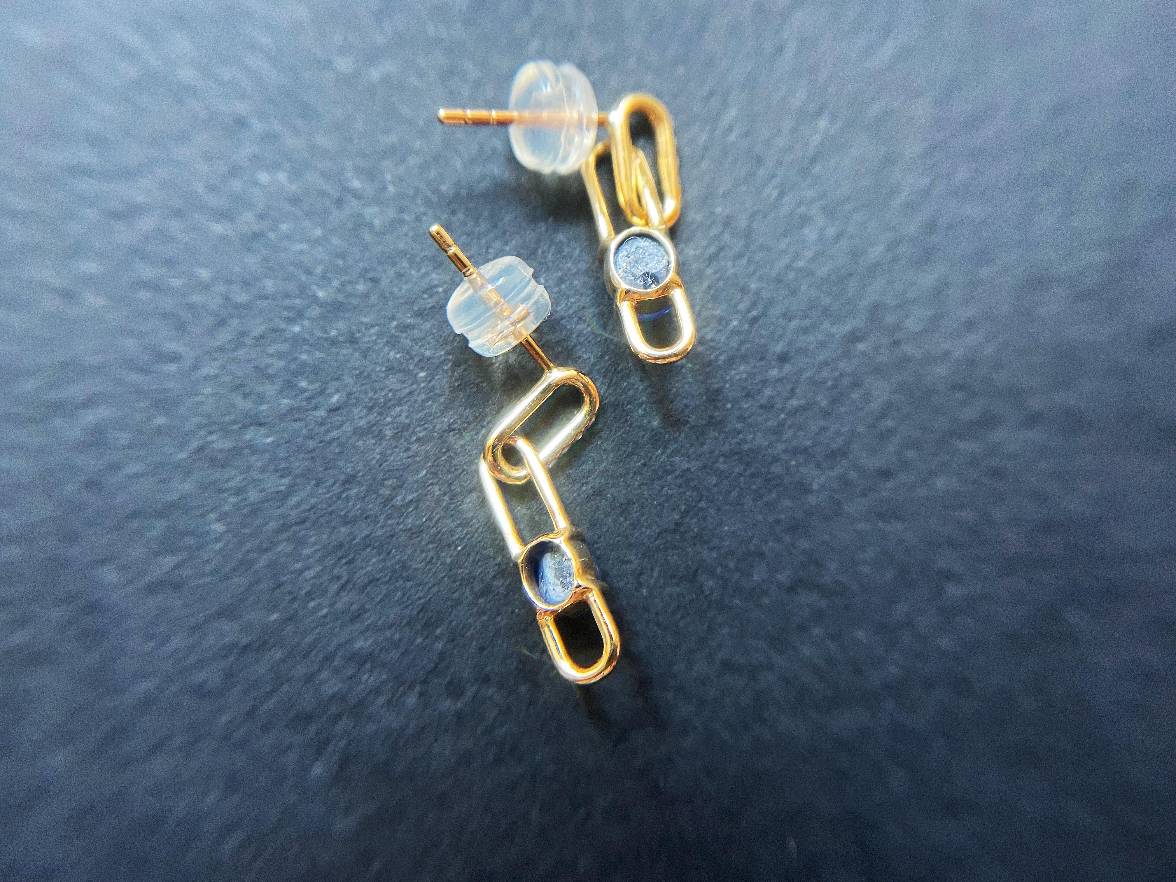 da uomo o donna Cabochon di zaffiro blu naturale del Myanmar con diamante incastonato in oro 18k in vendita