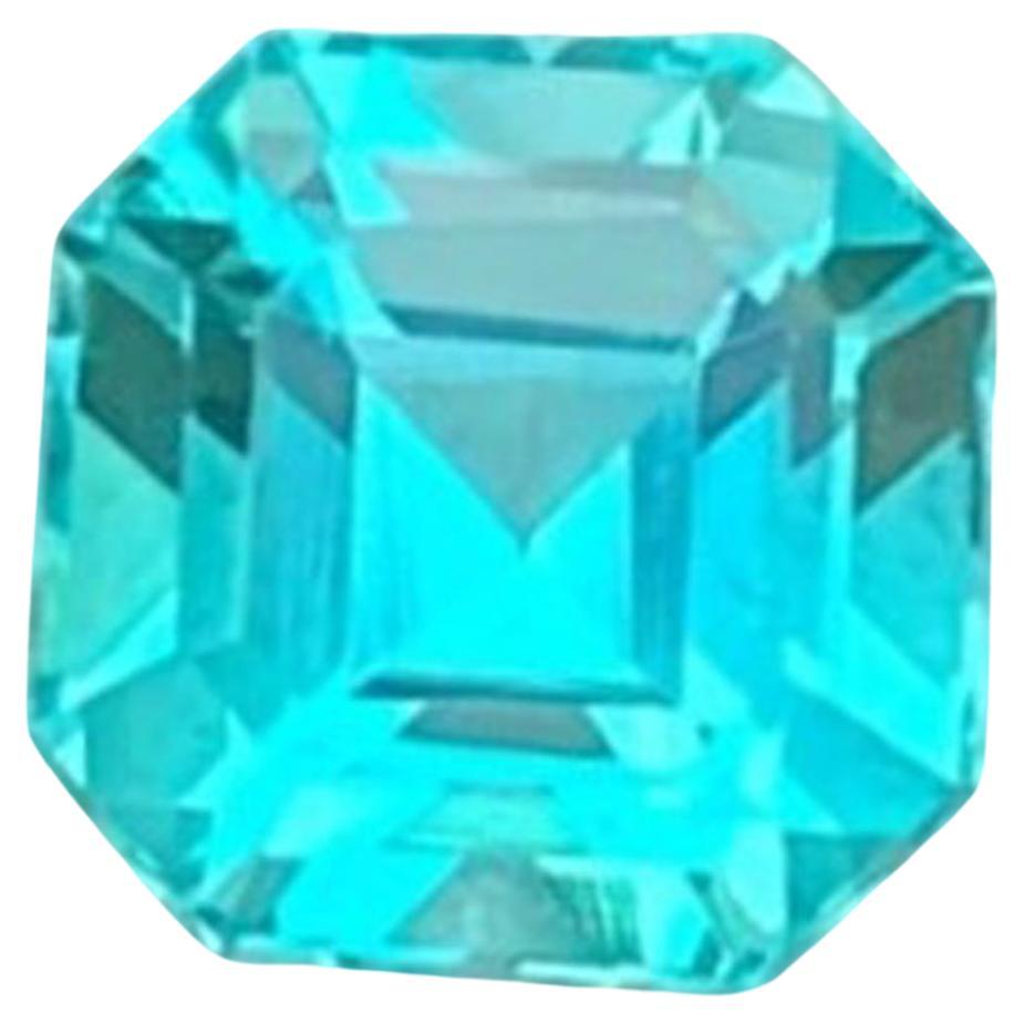 Natürliche Neon Blue Apatite Edelstein: 1.00 Karat Asscher Cut Dezember Birthstone im Angebot