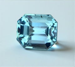 Natürlicher neonblauer Apatit-Edelstein: 1,04 Karat Smaragdschliff, Dezember-Geburtsstein