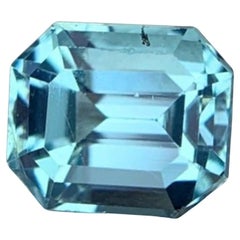 Natürlicher neonblauer Apatit-Edelstein: 1,04 Karat Smaragdschliff, Dezember-Geburtsstein