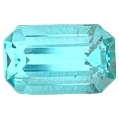 Gema natural de Apatita Azul Neón: 2.08 Quilates Talla Esmeralda Piedra de Nacimiento de Diciembre