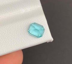 Natural Neon Blue Apatite Gemstone: Emerald Cut 1.34 CT December Birthstone