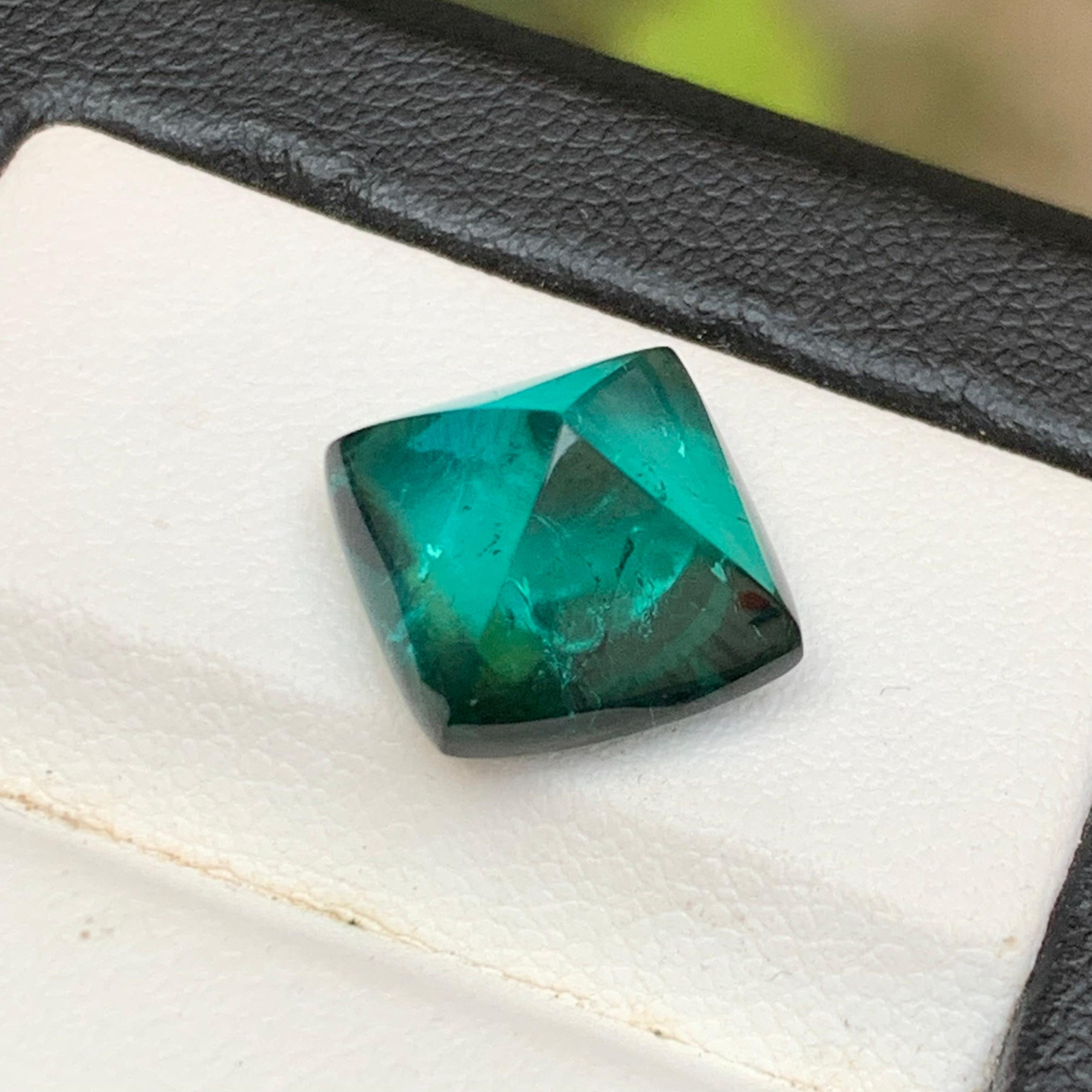 Turmalina verde azul neón natural 6,82 quilates Cabujón de pan de azúcar Gema suelta en venta 5