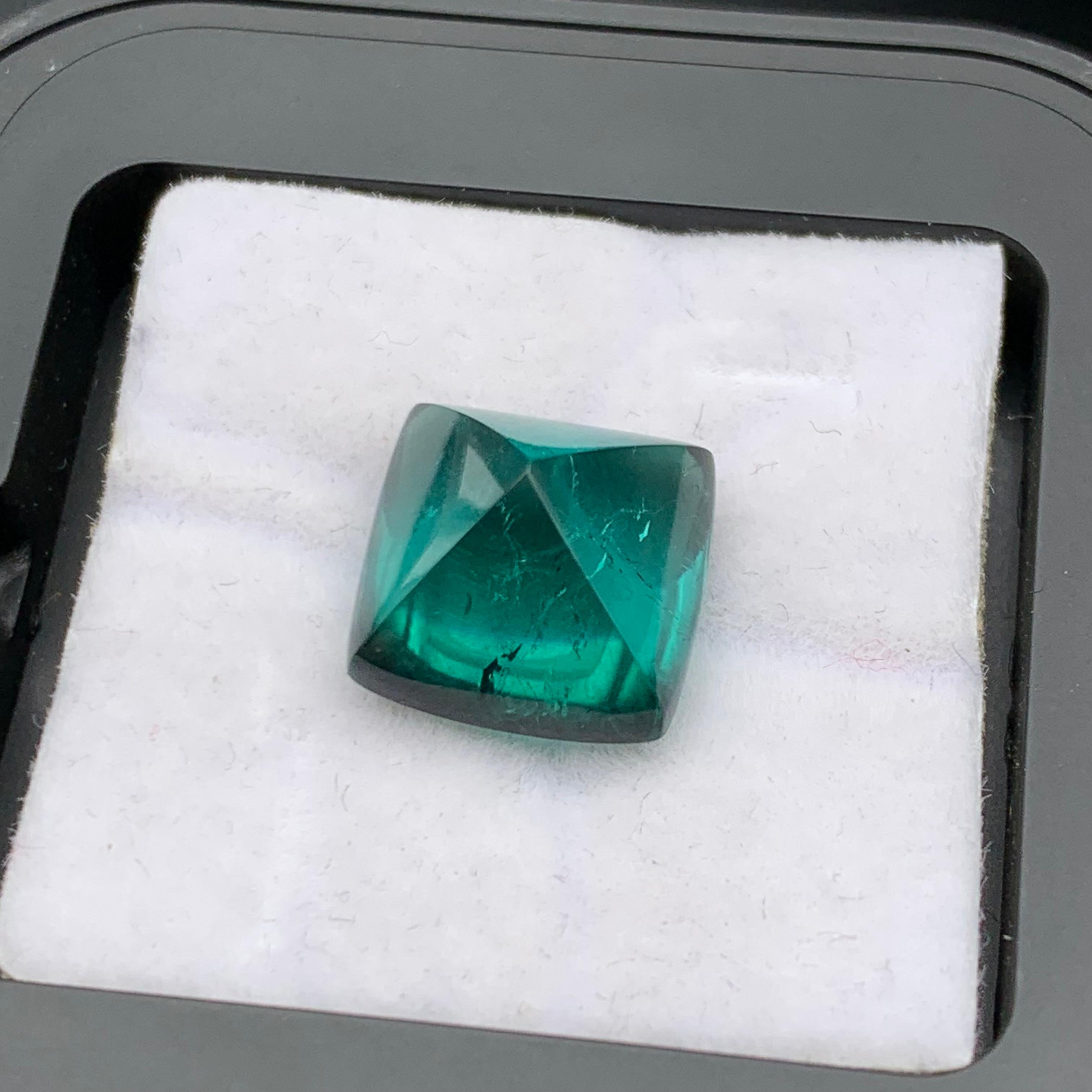 Turmalina verde azul neón natural 6,82 quilates Cabujón de pan de azúcar Gema suelta en venta 8
