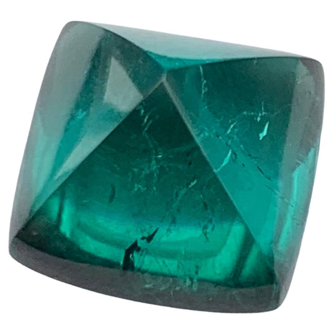 Natürlicher neonblauer grüner Turmalin 6,82 Karat Sugarloaf Cabochon Loser Edelstein