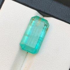 Natural Neon Bluish Green Emerald 5.77 Carat Loose Gemstone for Ring — Nigeria