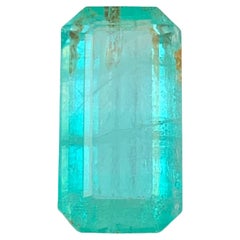 Natural Neon Bluish Green Emerald 5.77 Carat Loose Gemstone for Ring — Nigeria