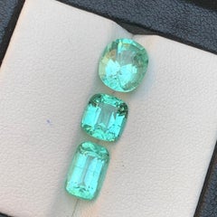 Natural Neon Green Tourmaline 5.35 Carat Oval Cushion Cut Loose Gemstones Parcel