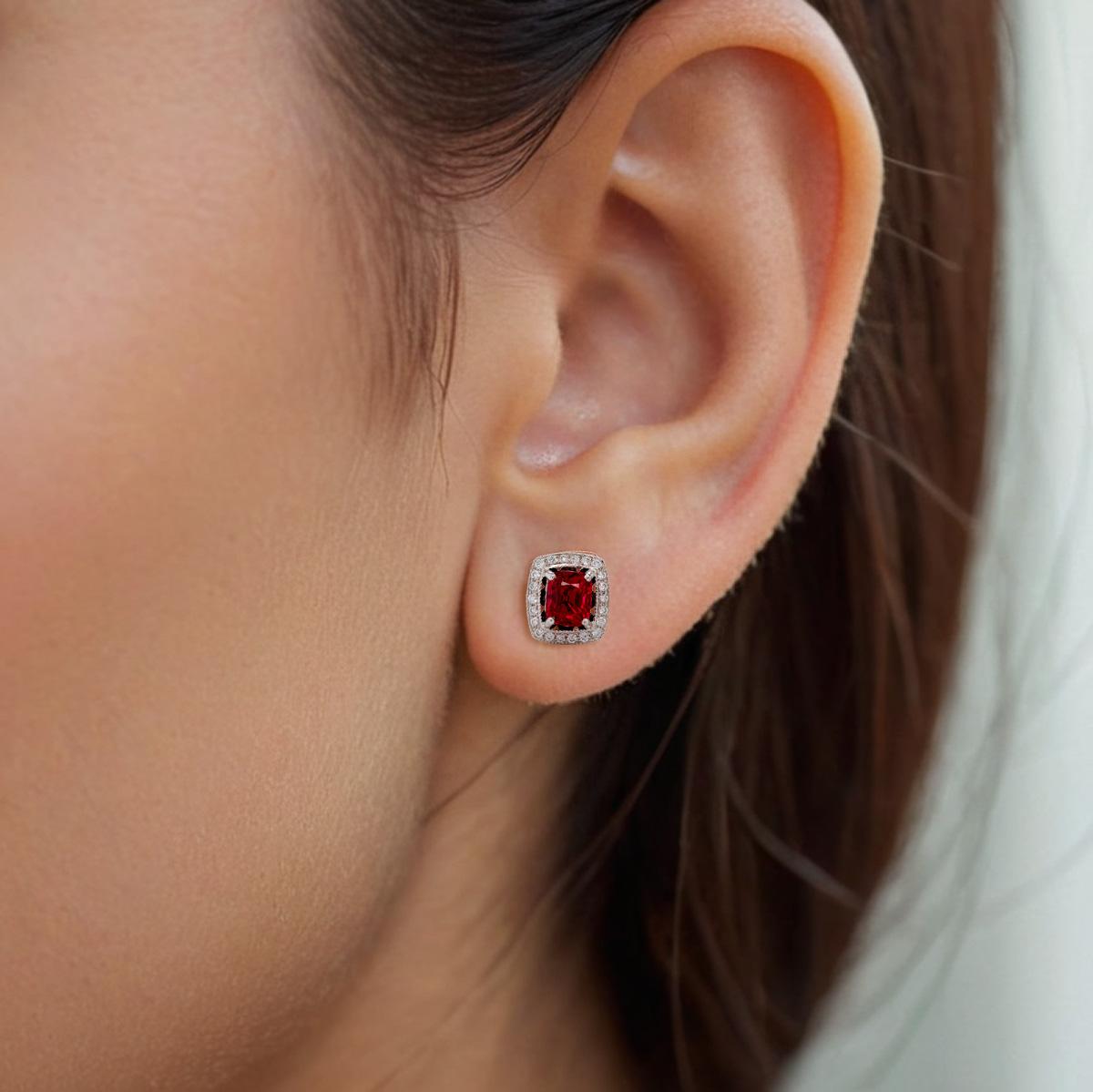 Women's Natural Neon Tanzanian Spinel 1.45 Carats in White Gold Earrings  For Sale