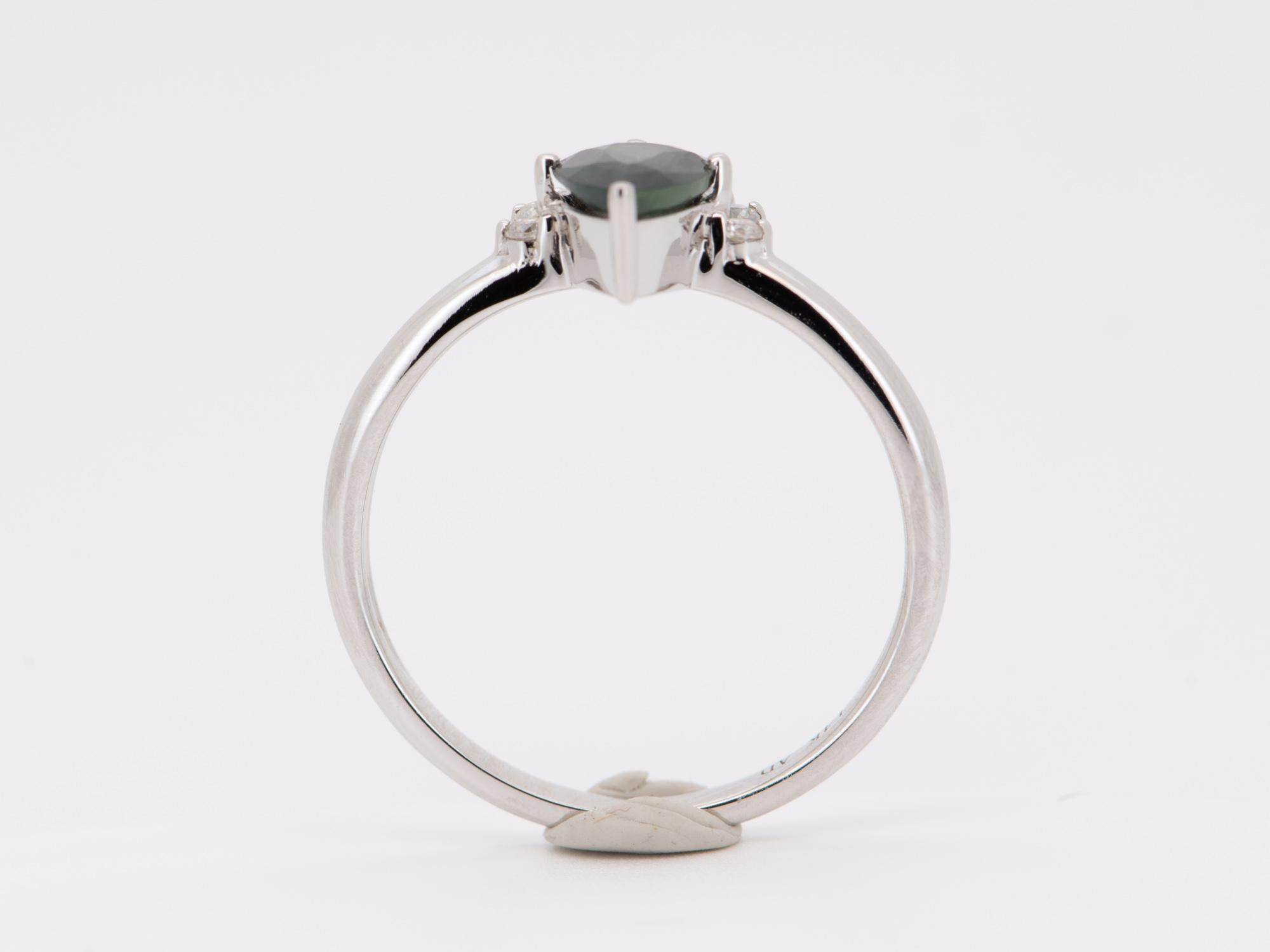 Natural Nigerian Sapphire Half Halo Engagement Ring 14K White Gold R6693 In New Condition For Sale In Osprey, FL