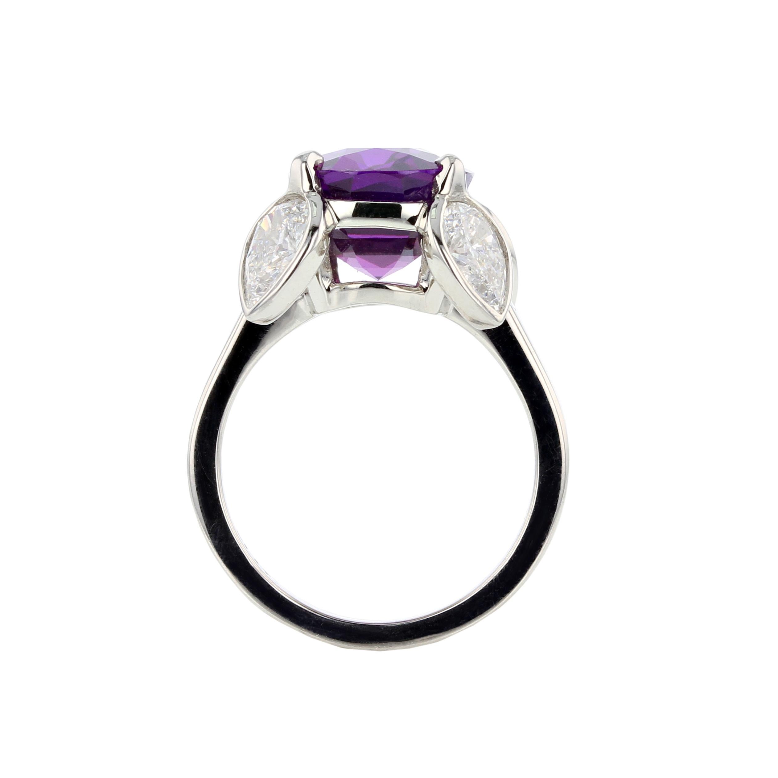 purple sapphire and diamond ring