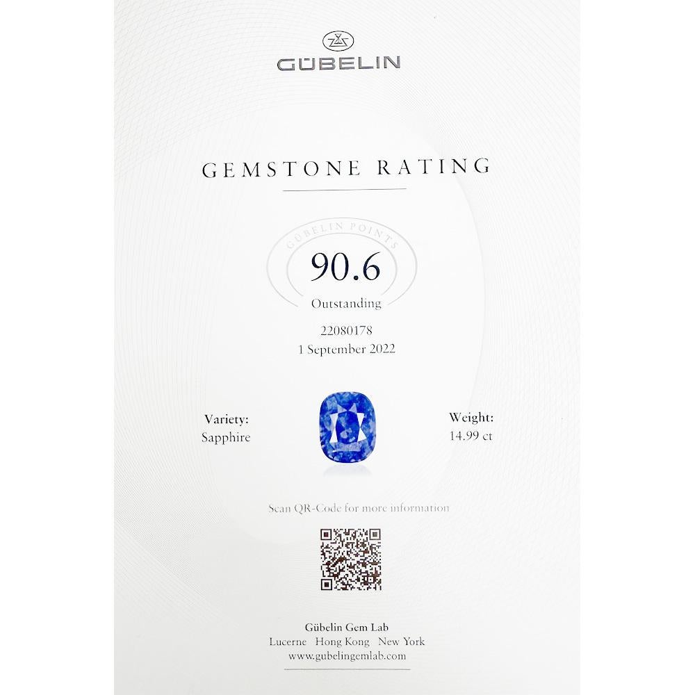 Natürlicher No Heat Saphir und Diamant Cluster Ring für Damen oder Herren im Angebot