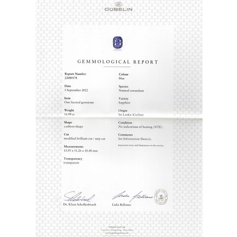 Natürlicher No Heat Saphir und Diamant Cluster Ring im Angebot 1