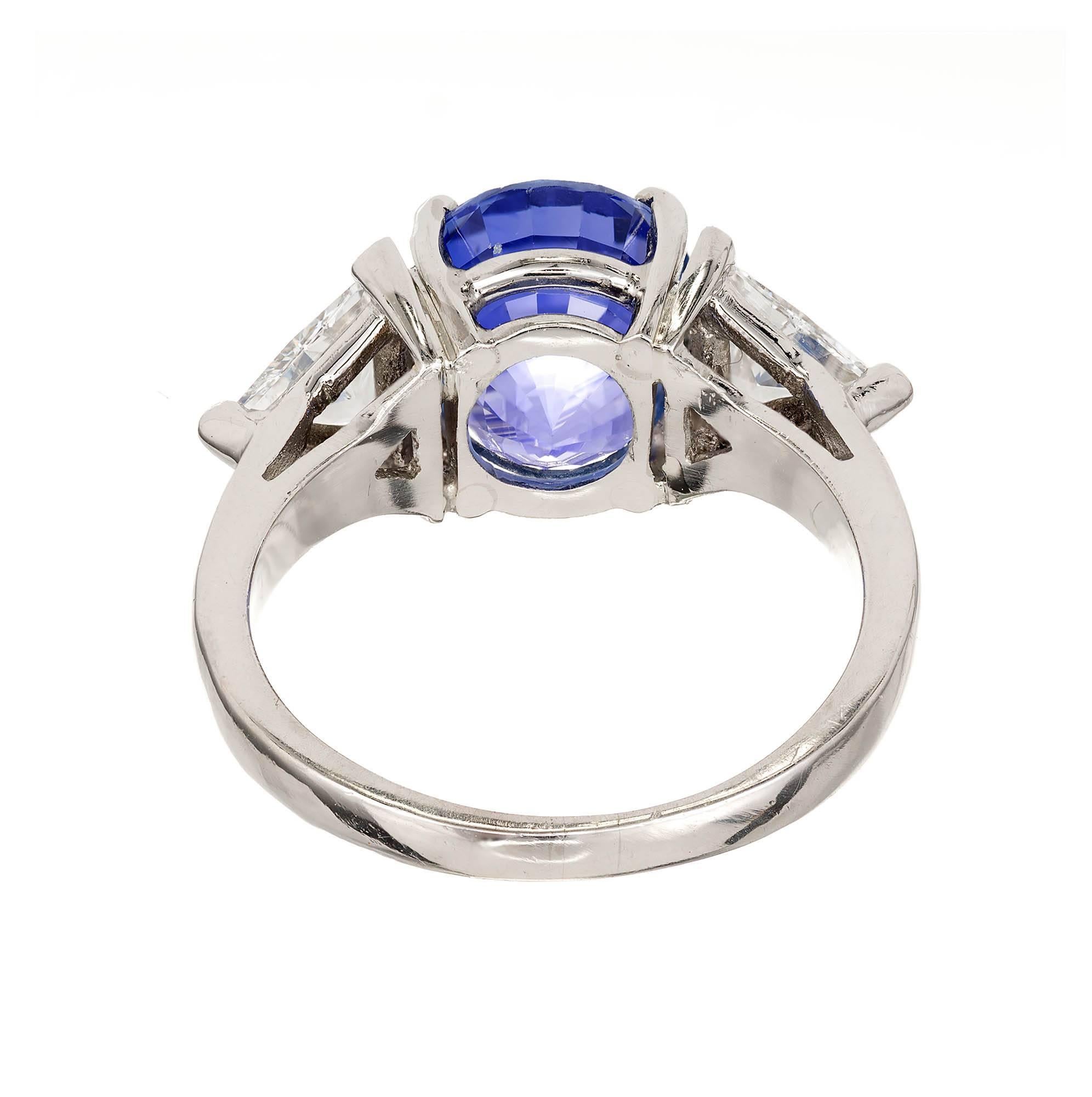 Women's AGL Certified 5.17 Carat Natural Sapphire Diamond Platinum Engagement Ring