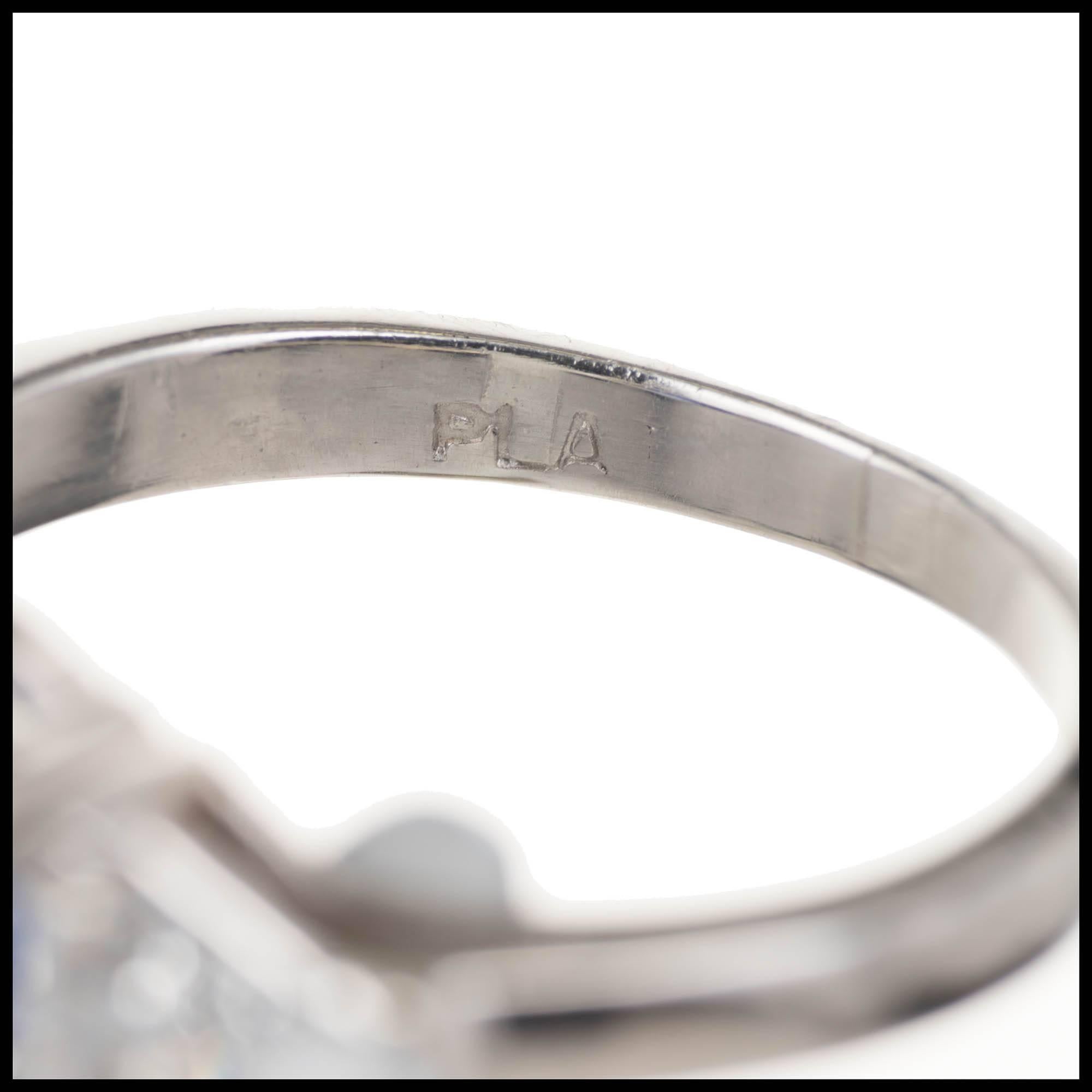 AGL Certified 5.17 Carat Natural Sapphire Diamond Platinum Engagement Ring 2