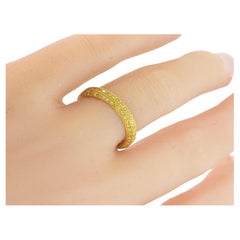 Nature, non cultivé en laboratoire, anneau en diamant de couleur jaune intense par Pierre/Famille