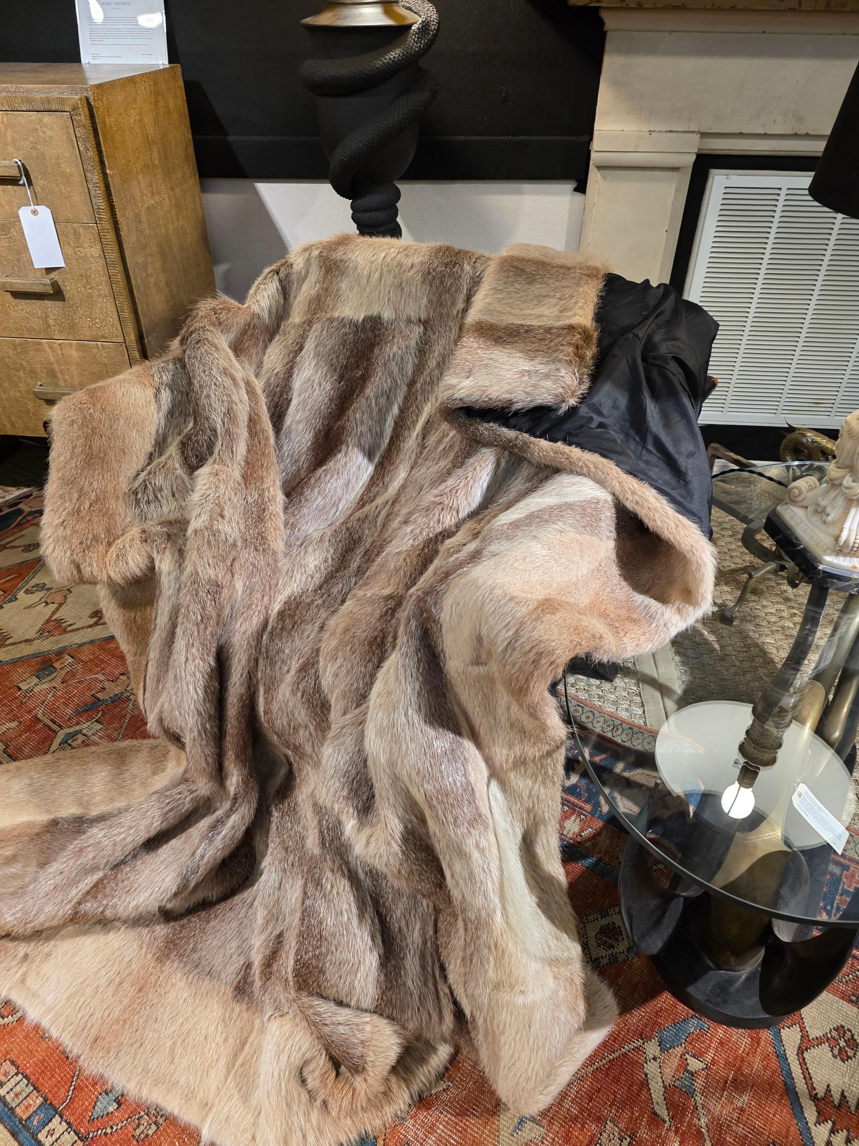 Pelliccia Coperta King Size in pelliccia di castoro Nature Nutria in vendita