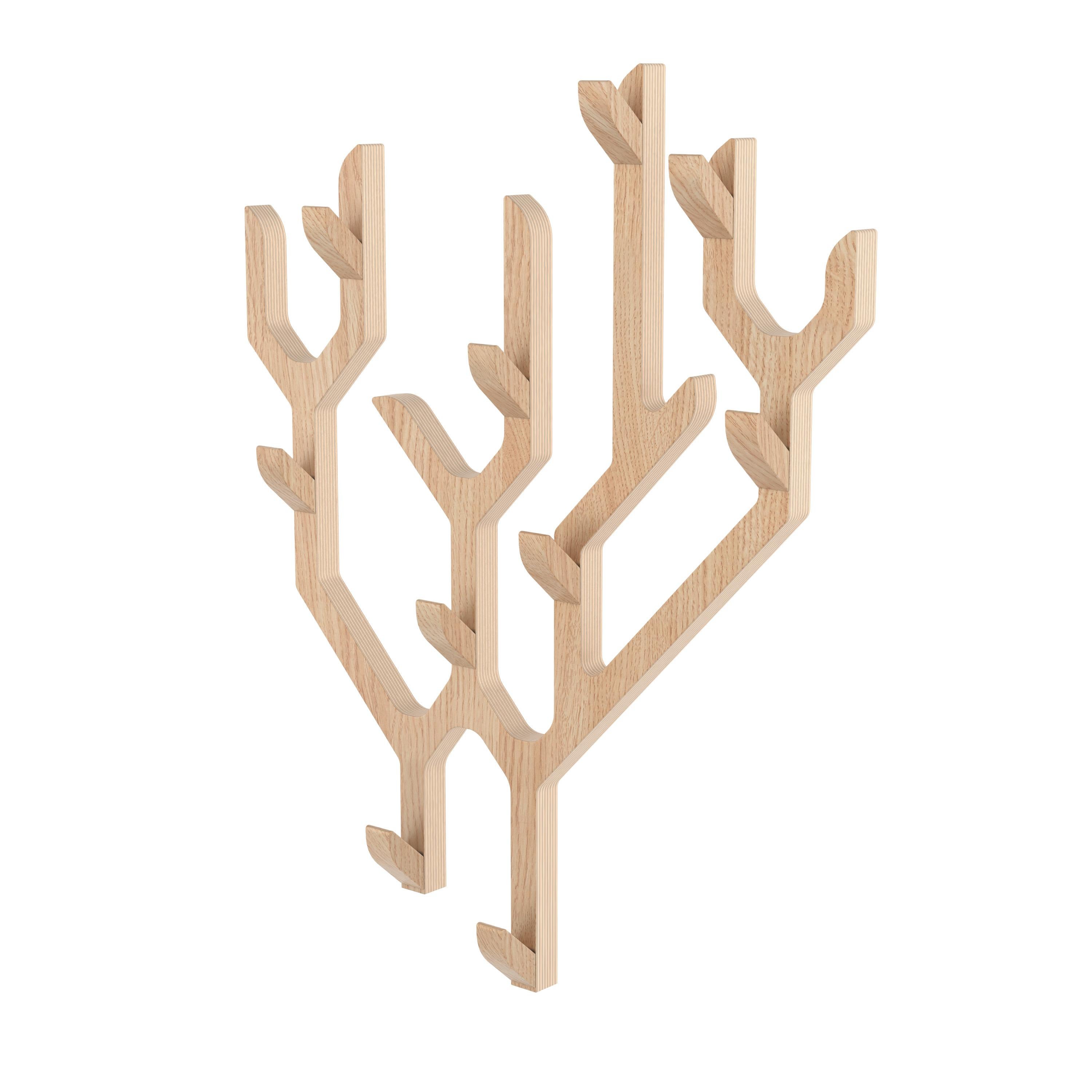 Post-Modern Natural Oak Ambroise Wall Coat Rack by HARTO For Sale