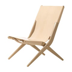 Natural Oak and Natural Leather Saxe Chair by Lassen