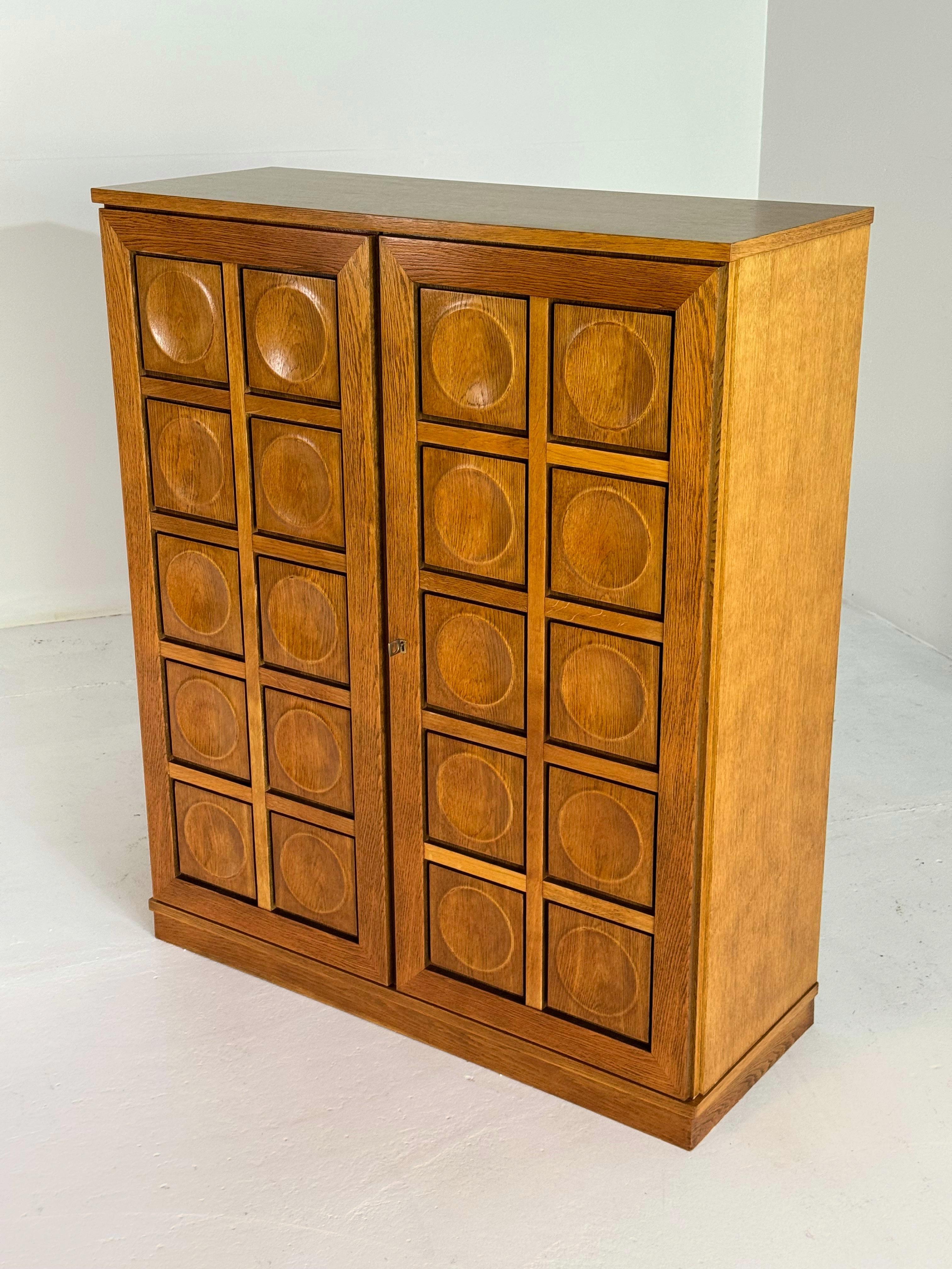 Natural Oak Brutalist Bar Cabinet Highboard 1