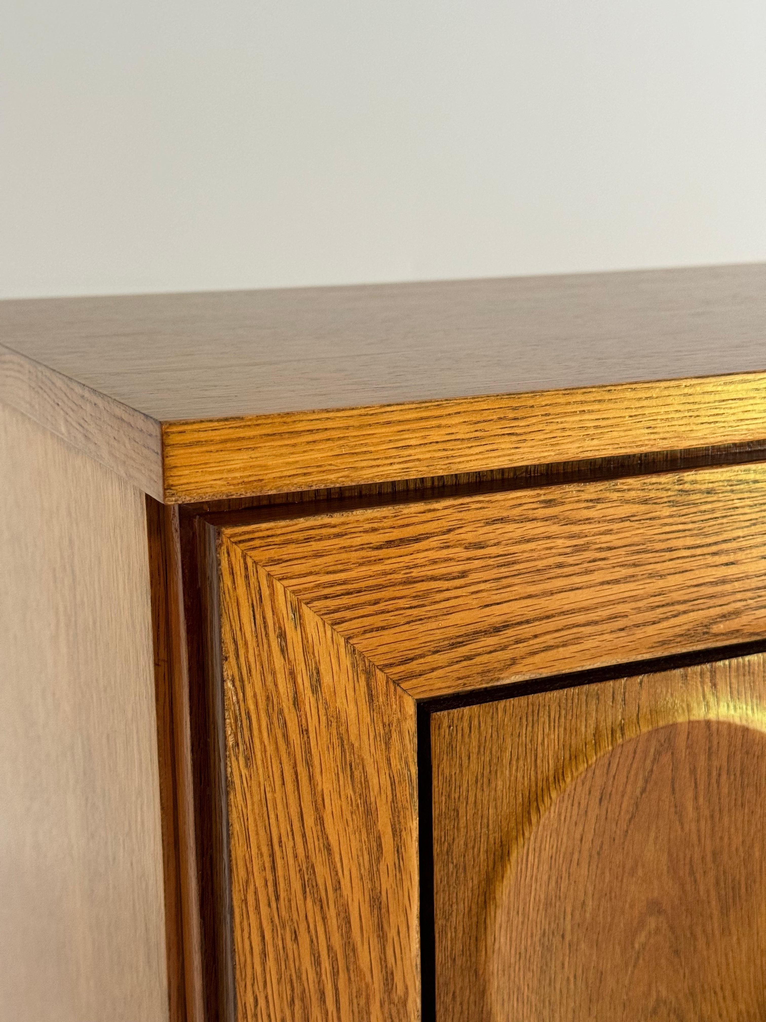 Natural Oak Brutalist Bar Cabinet Highboard 2