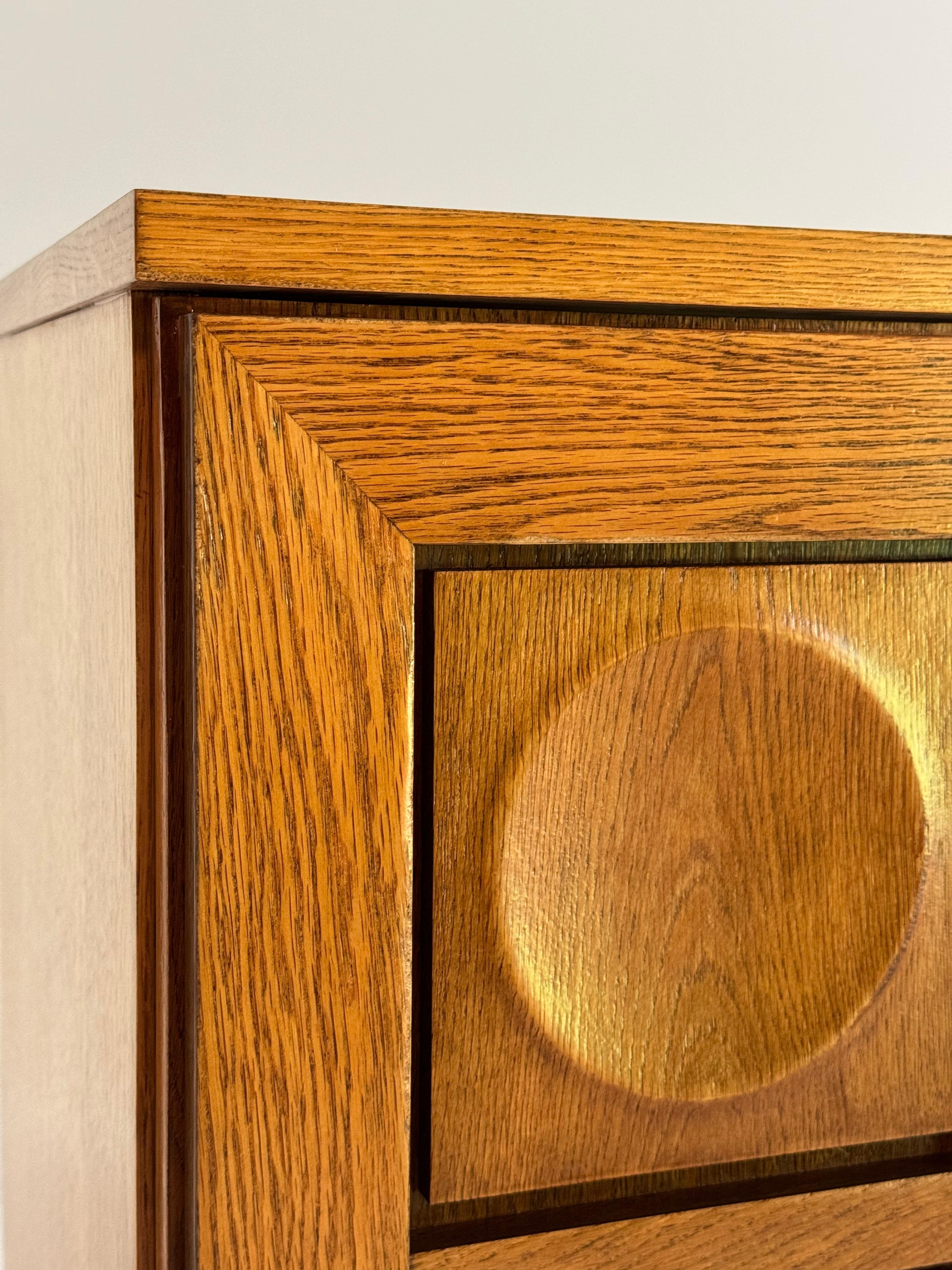 Natural Oak Brutalist Bar Cabinet Highboard 3