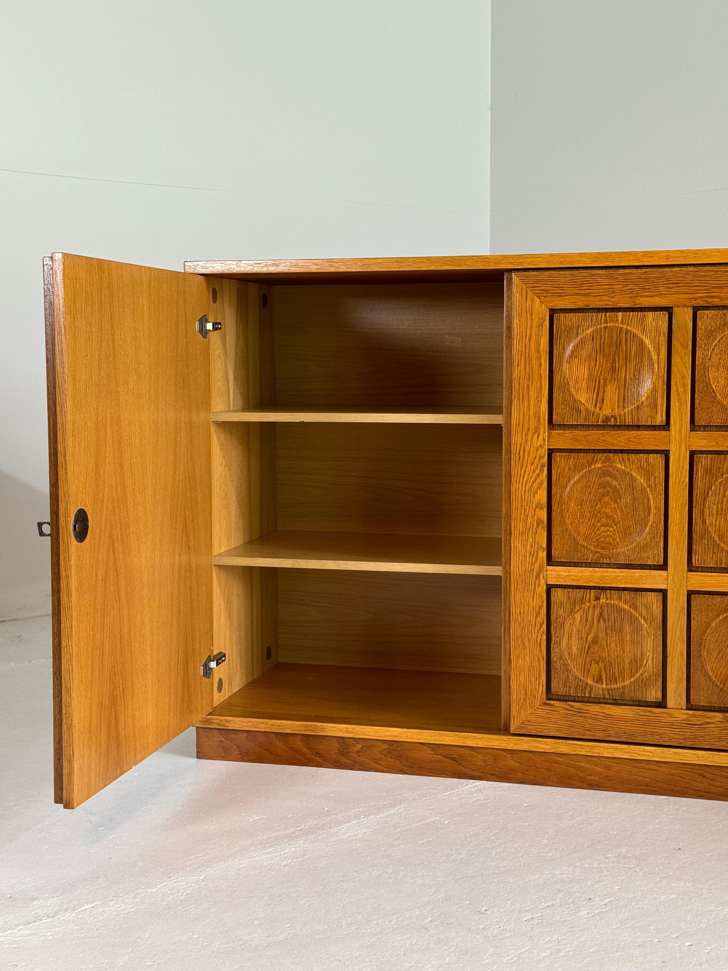 German Natural oak brutalist sideboard For Sale