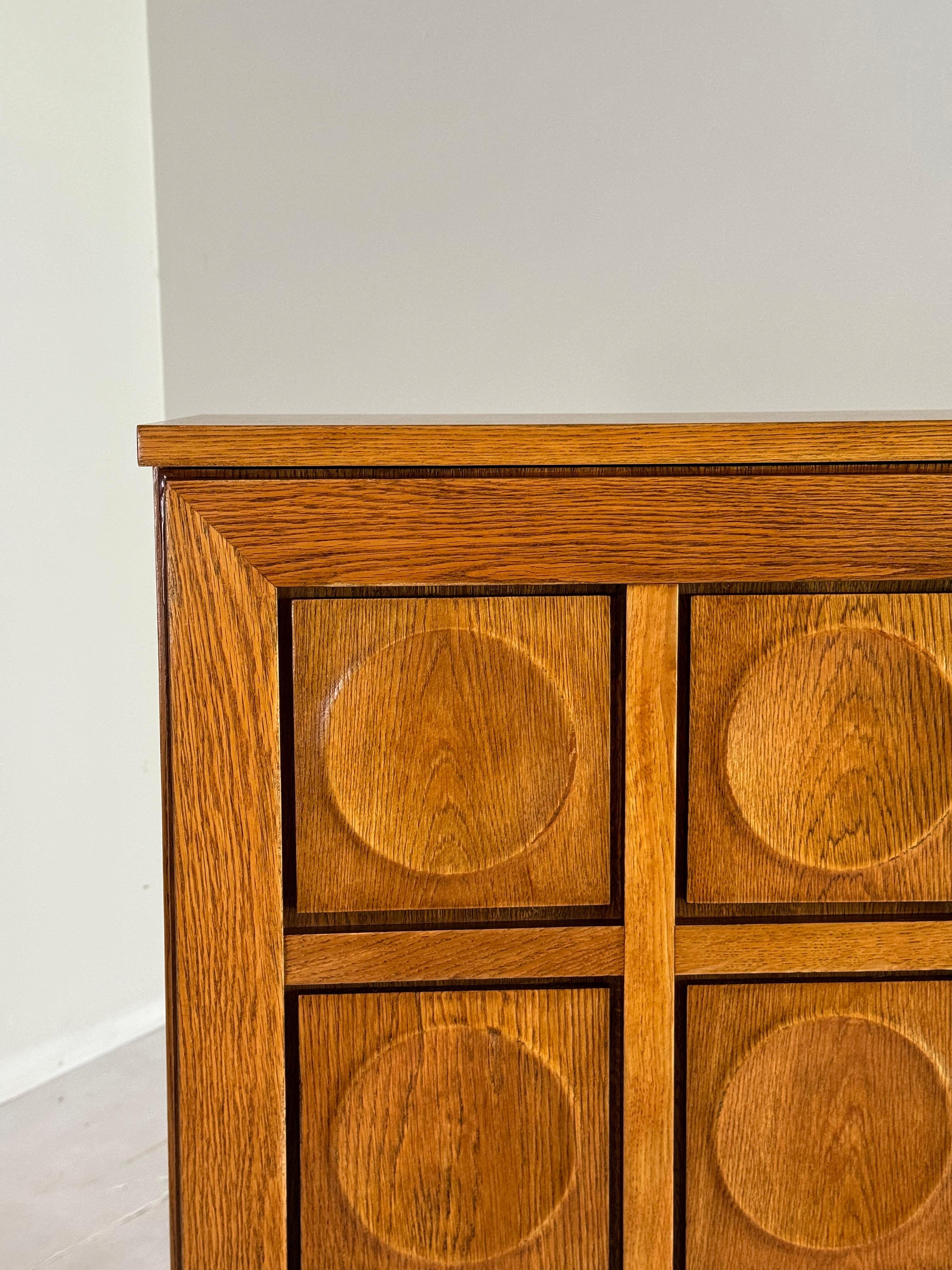 Oak Natural oak brutalist sideboard For Sale